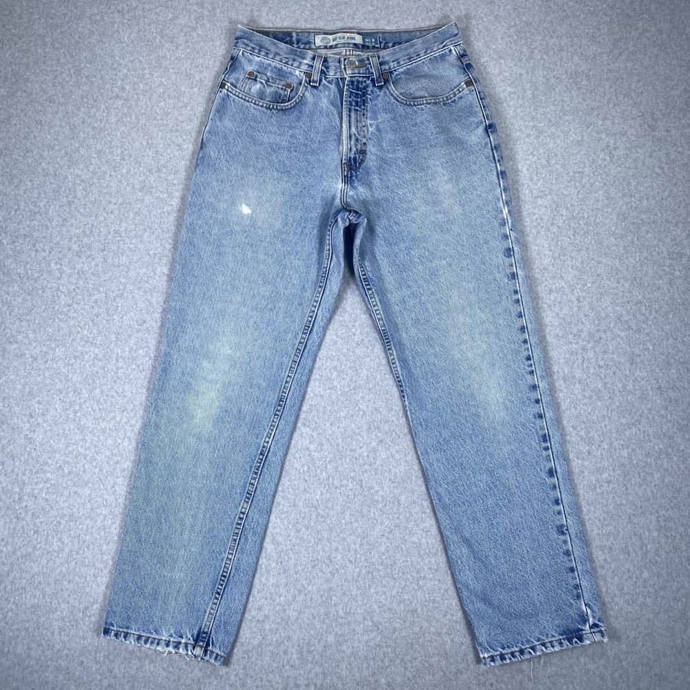 Gap Jeans Mens 30x30 Light Blue Relaxed Fit No 8 RLX Denim Vintage Style‎